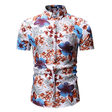 2019 Brand New Men Summer Beach Hawaiian Shirt  Men Short Sleeve Floral Shirts Man Casual Shirts Man 2024 - buy cheap
