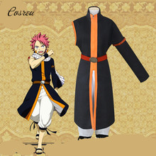 Anime Cosplay Costume Fairy Tail Natsu Dragneel Two Piece Set Top and Pants Etherious Natsu Scarf Black Suit for Boy 2024 - buy cheap