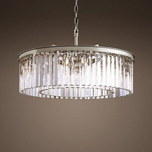 Lustre de cristal de luxo, luminária redonda com corpo cromado para sala de estar 2024 - compre barato