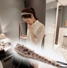 Cuentas cúbicas de perla artesanal a la moda con gemas de cristal, diademas elásticas, diadema, accesorios para el cabello, novedad de 2021 2024 - compra barato