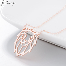 Jisensp-collar de León de Origami para Mujer, joyería de animales geométricos, joyería, accesorios para Mujer 2024 - compra barato