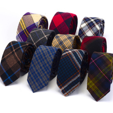 Rbocott gravata listrada de algodão, para homens, moda casual, skinny, slim, 6cm, vermelho, verde, azul, amarela homem casamento homem 2024 - compre barato