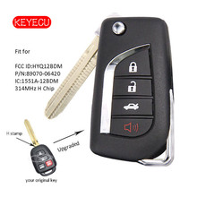 Keyecu обновленный дистанционный ключ с 3 кнопками и 1 чипом 314 МГц H для Toyota RAV4 Corolla Camry 2014 2015 2016, FCC: HYQ12BDM 2024 - купить недорого