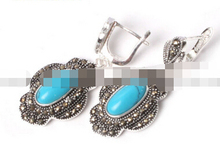 ry00882  cute 11x26mm oval beads tibetan silver dangle earring fashion Jewelry for women 2024 - buy cheap