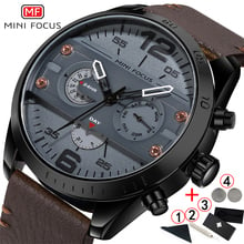 Men's Watches 2019 Minifocus Chronograph Leather Military Mens Watches Top Brand Luxury Fashion Sport Male Wristwatches Men 2019 2024 - buy cheap