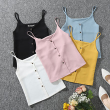 Sanishroly 2019 Women Summer Style Camis Sexy Solid V-Neck Chiffon Tank Female Sleeveless Camisole Vest Tops Plus Size 2XL SE494 2024 - buy cheap