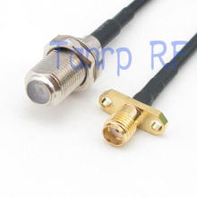 10pcs 6in F female jack to SMA female with 2 hole panel RF connector adapter 15CM Pigtail coaxial jumper cable RG174 extension 2024 - buy cheap