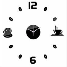 2018 New real 3d Wall Clocks coffee modern Reloj De Pared acrylic Clocks wall watches creative stickers home decor free shipping 2024 - buy cheap