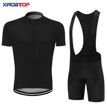 black Cycling Jersey Set Summer Bib Shorts Bike Clothes Bicycle Clothing mtb jersey Bike Clothing Cycling Sets roupa ciclismo 2024 - buy cheap