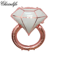 Chicinlife-globos de aluminio con forma de anillo de diamante, suministros de globos para despedida de soltera, fiesta de bodas, fiesta de noche 2024 - compra barato