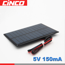 Carregador de bateria faça você mesmo 5 v 150ma 0.75w fio extensor com silício policristalino pequeno painel de célula solar educativo 5 v 2024 - compre barato