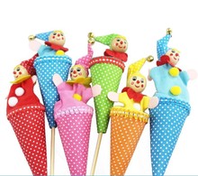 6 colors baby Funny plush doll clown Puppet Toys/ Holiday Sale Lovely Kids child Hand stick doll/ Christmas gift, Free shipping 2024 - buy cheap