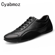 Genuine Leather Men Casual Shoes Male New Fashion Breathable Flat Heel Boats Shoes For Men Driving Shoes Big Size 45 46 47 48 2024 - buy cheap