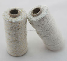 10pcs Shimmer Gold/Silver Color Cotton Bakers Twine for Gift Counter Packaging Scrapbook Decoration Free Shipping 2024 - buy cheap
