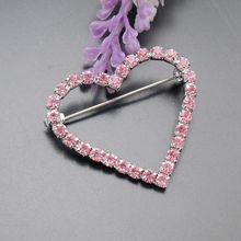 5pcs Fashion Pink Rhinestone Crystal Romantic Heart Shape Small Girls' Brooch Pins, Item NO.: BK7212 2024 - buy cheap