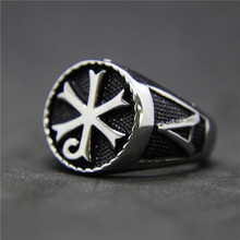 Size 7-14 Cool 316L Stainless Steel Fashion Jewelry Cross Ace Ring Vintage Man's Ladies Cross Ring 2024 - buy cheap