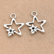 10pcs Tibetan Silver Plated Stars Charms Pendants For Jewelry Making Earrings Diy Craft Handmade 22x19mm 2024 - buy cheap