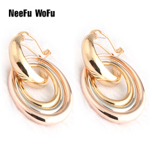 NeeFu WoFu Water Drop Big Earring Oval Earrings Dangle Zinc alloy Drip oil Large Long Brinco Printing Ear Accessories Oorbellen 2024 - buy cheap