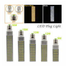 9W/12W/13W/15W/16W E27 G23 G24 LED Horizontal Plug Light Spotlight Bulb Lamp Light SMD5050 AC85-265V White/Warm White Hot Sale 2024 - buy cheap