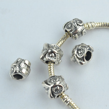 Cuentas de aleación de búho de amuleto tibetano de plata, abalorios de bricolaje para pulsera europea, fabricación de joyas, 10 Uds., 1841 2024 - compra barato