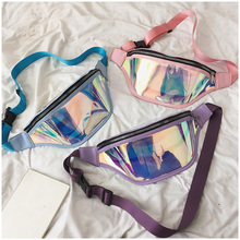 2019 New Fashion Waist Bag Girls Fanny Pack Rainbow Laser Transparent Belt Bag Holographic Waterproof Waist Pack for Women 2024 - buy cheap