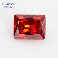 5A Garnet Rectangle Shape  Cut CZ Stone Synthetic Gems Cubic Zirconia For Jewelry Size 2x4~15x20mm Free Shipping 2024 - buy cheap