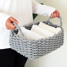 Nordic Style Hand-woven Simple Storage Basket Cotton Rope Storage Container Snacks Candy Desktop Debris Basket Makeup Organizers 2024 - buy cheap
