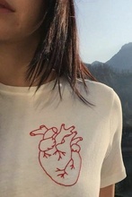 Heart T-Shirt girl gift  women fashion love grunge tumblr tee funny aesthetic camisetas graphic slogan vintage top tshirts shirt 2024 - купить недорого
