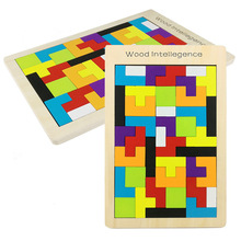 Rompecabezas de madera de Tangram juguetes de tablero de rompecabezas Tangram cerebro Teaser niños juguetes de rompecabezas Tetris juego educativo juguetes de bebé regalos de madera 2024 - compra barato