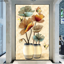 QIANZEHUI-jarrón de joyería artesanal, bordado, punto de cruz, versión vertical de la serie magnolia silk, decoración para el hogar y la pared 2024 - compra barato