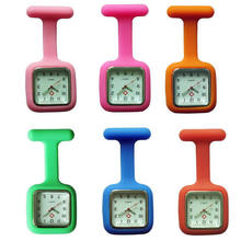 Reloj de silicona para enfermeras, con broche, Túnica, bolsillo, esfera inoxidable, reloj Fob con batería gratis, 2 unids/lote 2024 - compra barato