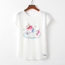 2020 Cute Panda Unicorn T Shirt Women O Neck Summer Female Casual Tshirts Harajuku Femme Tops Tees Shirt Camisetas Mujer Poleras 2024 - buy cheap