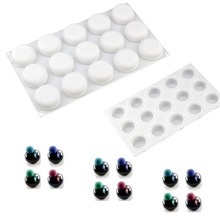 15 pc Forma Redonda Sorvete Mousse Molde Do Bolo Do Silicone Mini Molde Do Bolo Assando Bolo de Trufa de Chocolate de Sobremesa Pastelaria Para O Partido decoração 2024 - compre barato