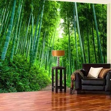 3d bambu brove mural natureza floresta verde árvore foto papel de parede hd impresso papéis rolo para restaurante loja sala estar 2024 - compre barato