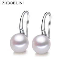 ZHBORUINI-pendientes de perlas para mujer y niña, aretes de cuchara de perlas naturales de agua dulce, joyería de plata de ley 2019, regalo 925 2024 - compra barato