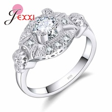 Amazing Valentine Gift  Shiny Cubic Zirconia  925  Sterling Silver  Ring  Wedding  Jewelry  for  Beautiful  Women 2024 - buy cheap