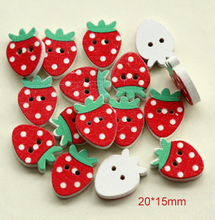 20*15mm Strawberry wooden buttons Sewing wood button for sewing Garment accessories (SS-k509) 2024 - buy cheap