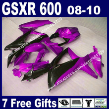 Hot sale Fairings for 2008 2009 2010 SUZUKI GSXR 600 750 K8 GSXR600 GSXR750 08 09 10 gleamy purple black moto set 7 gift KH47 2024 - buy cheap