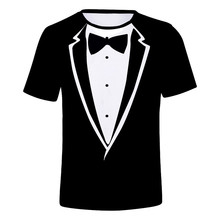 Футболка мужская с коротким рукавом и круглым вырезом, Повседневная рубашка с 3D рисунком, модная уличная одежда, на лето 2024 - купить недорого