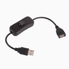 28 см USB Кабель USB 2,0 A штекер к гнезду удлинитель Черный шнур с выключателем кабель sd 2024 - купить недорого