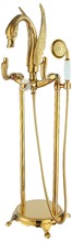 Free standing gold clour Floor Mounted swan Bath Tub shower Filler Faucet Handshower 2024 - buy cheap