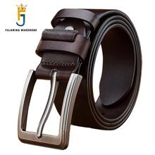 FAJARINA All-match Simple Styles Design Buckle Cowhide Belts Men Quality Genuine Leather Belt Accessories 130cm Length N17FJ610 2024 - buy cheap