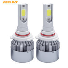 FEELDO 1Pair 9005 HB3 COB LED Headlight 72W 7600LM All in one Car LED Headlights Bulb Fog Light 6500K #AM2883 2024 - buy cheap