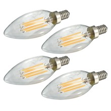 Novo design lâmpada vela de filamento led, 50 peças, 2w, 4w, 6w, e14, ac220v, e12, 110v, e14, e12, lâmpada 360 graus, frete grátis 2024 - compre barato