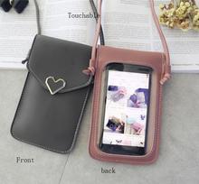 Women's Touch Screen Cell phone purse transparent simple bag new hasp cross wallets Smartphone Leather Shoulder light handbags 2024 - buy cheap