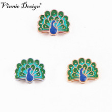 Vinnie Design Jewelry Peacock Slide Charms for Wrap Mesh Keepers Bracelets DIY Accessories Making 5pcs/lot 2024 - buy cheap