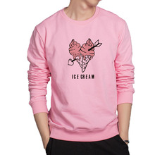 Ice cream hoodies amantes rosa moletom primavera outwear pulôver casual hoodie com capuz de algodão macio harajuku polerones 2024 - compre barato