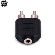 Adaptador de áudio aux para 2 rca, 3.5mm, adaptador estéreo de alta qualidade fêmea para macho, players de cd e som estéreo 2024 - compre barato