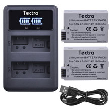 Tectra 1800mAh 2PCS LP-E8 LPE8 LP E8 Battery AKKU for Canon EOS 550D 600D 650D 700D X4 X5 X6i Battery+LED USB Dual Charger 2024 - buy cheap