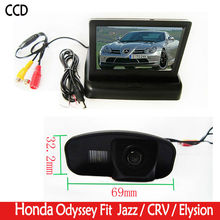 Cámara CCD para coche vista trasera aparcamiento reverso CCD cámara con 4,3 pulgadas Monitor LCD plegable para Honda CRV CR-V Odyddey Fit Jazz 2024 - compra barato